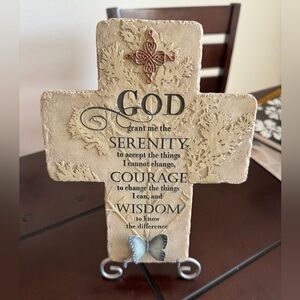 Serenity Prayer Ceramic Cross